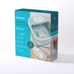 Homedics® Smart Space Elite Footbath with Heat Boost comes in beautiful packaging to keep your product safe.