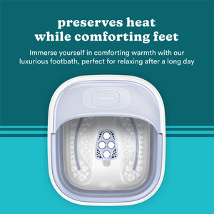 Image Shows Homedics® Smart Space Essential Footbath preserves heat
while comforting feet