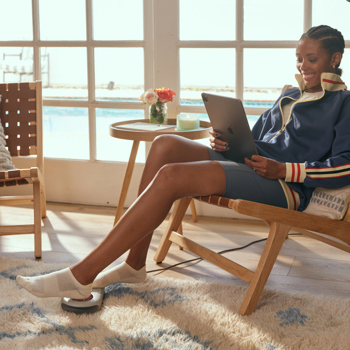 Homedics® MaxComfort Shiatsu Foot Massager with Heat relieves muscle pain while you work on other things