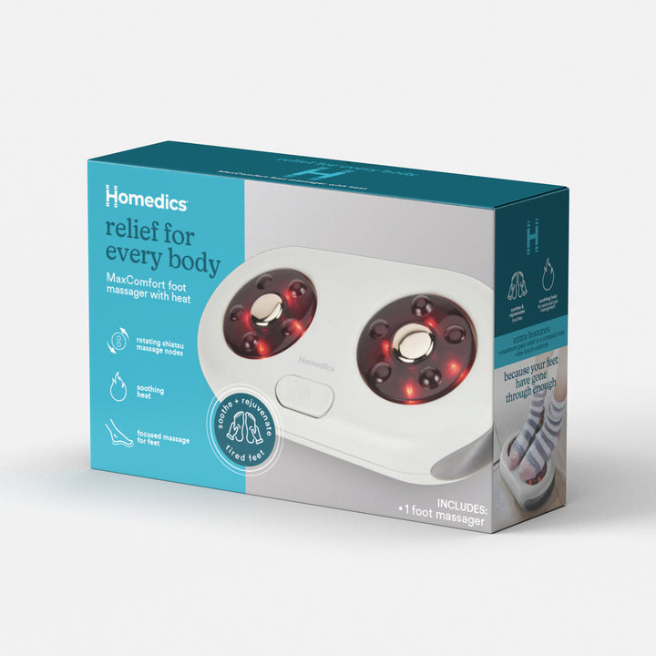 Homedics® MaxComfort Shiatsu Foot Massager with Heat provides foot muscle relief