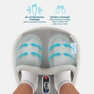 Homedics® Shiatsu Air Max Foot Massager has 2 Massage modes: Air Compression Massage, Shiatsu Massage