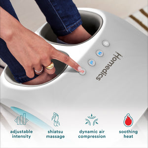 Visual representation of heel-to-toe relief offered by the HoMedics® Shiatsu + Air 4.0 Foot Massager with Heat.