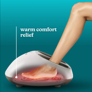 Image emphasizing the sleek design and washable materials of the HoMedics® Shiatsu + Air 4.0 Foot Massager with Heat.