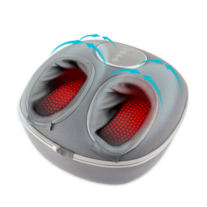 Illustration of compression and heat mechanisms on the Shiatsu-Air Deluxe Massager with Heat