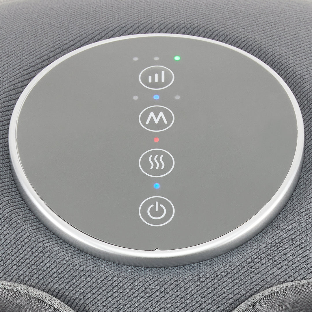 Close up of button controls on the Shiatsu-Air Deluxe Massager with Heat
