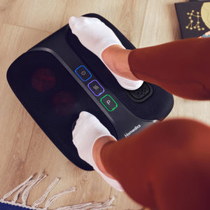 Image shows Homedics Shiatsu Pulse Max Foot Massager with Heat in action