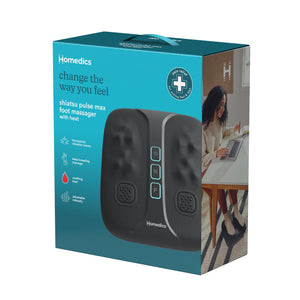 Image shows Homedics Shiatsu Pulse Max Foot Massager with Heat boxed