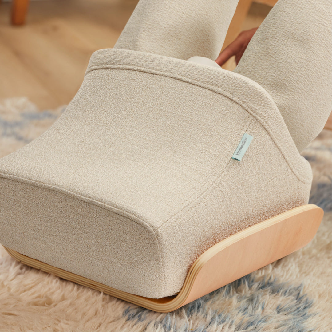 Close-up view of the Homedics® Compression Boot Foot & Calf Massager with Heat