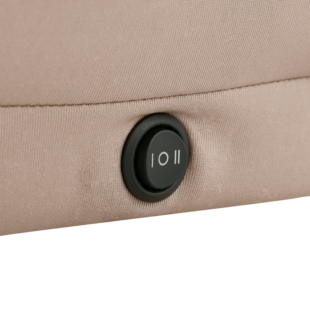 Close-up view of the controls on the Homedics Comfy Footrest Massager