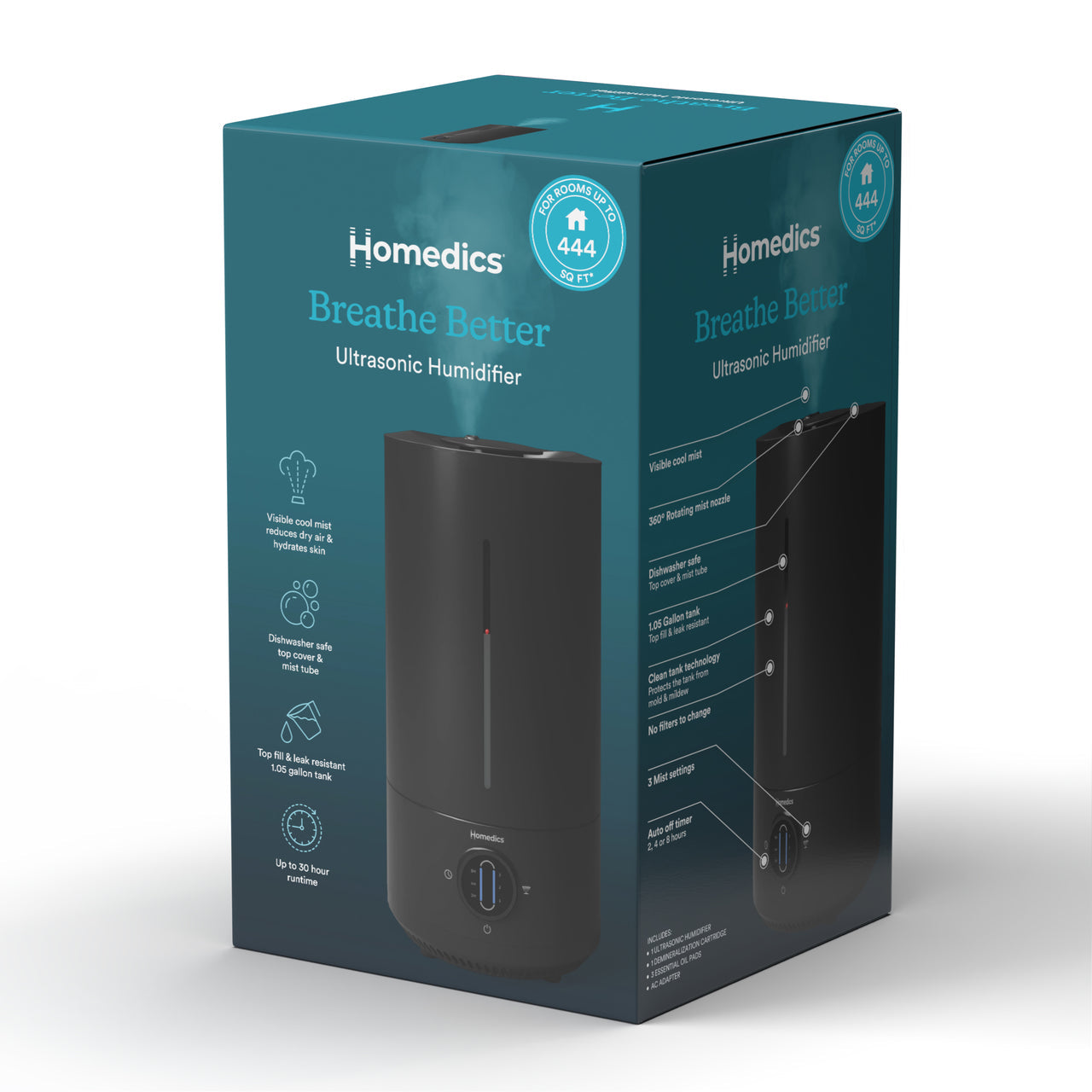 加湿器 Cool Mist Ultrasonic Humidifier Aqua Oasis, Cool Mist Humidifier 2.2L Water Tank | eBay