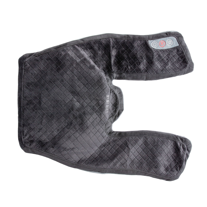Homedics Thera-P Heated Neck and Shoulder Massager lays flat and offers flexibility to contour to your body