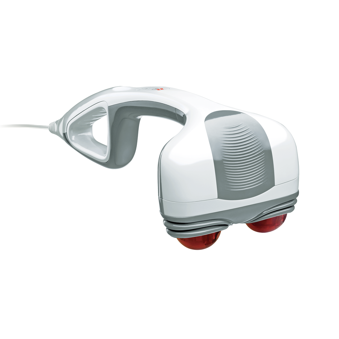 White | Angled view of white Percussion Action Plus Handheld Massager with Heat