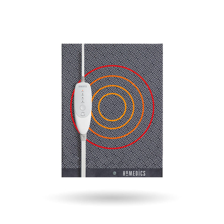 Top-down view of the Homedics 12" x 15" Heating Pad with Removable Cover with analog controller