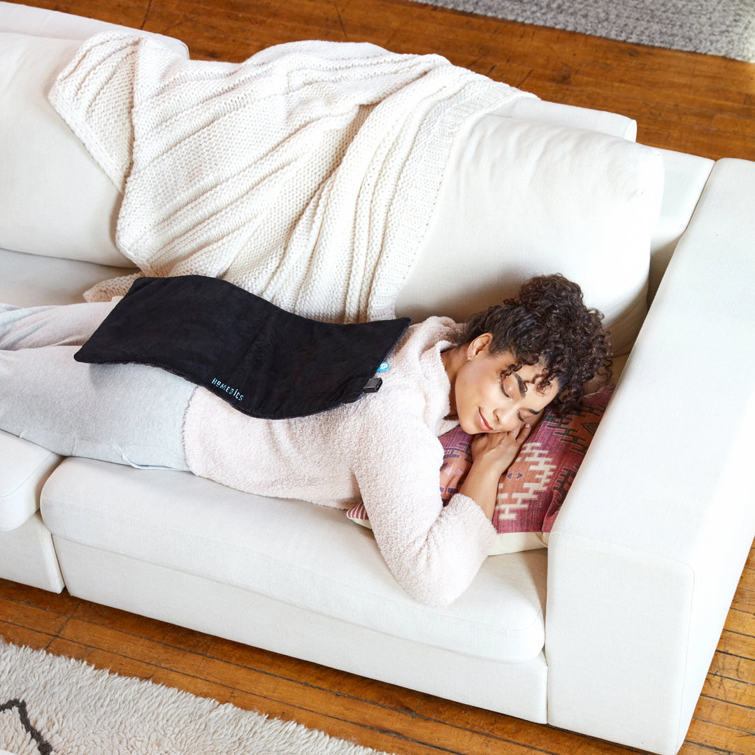 women using Weighted Hot & Cold Gel Heating Pad