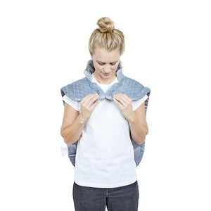 Front view of woman wearing the Homedics XL Massage Wrap with Heat Massage