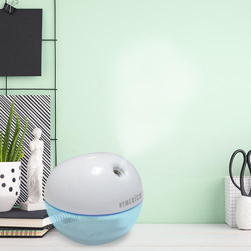 Homedics Personal Ultrasonic Humidifier on table