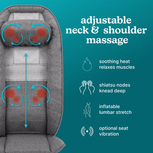 Total Recline Shiatsu Massage Cushion