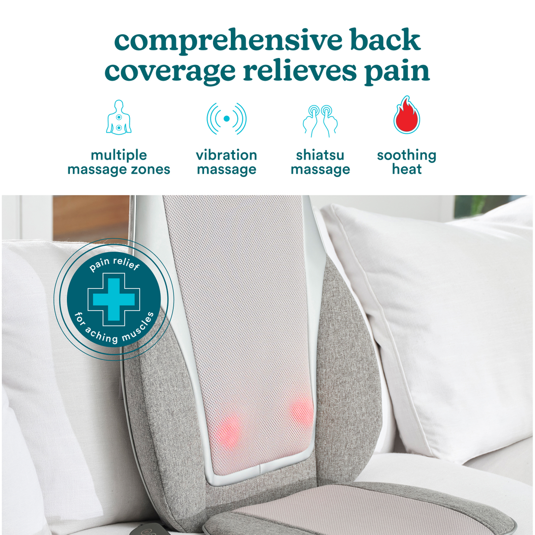 Shiatsu + Kneading & Vibration Massage Cushion with Heat - Homedics Shiatsu + Kneading & Vibration Massage Cushion with Heat - Homedics