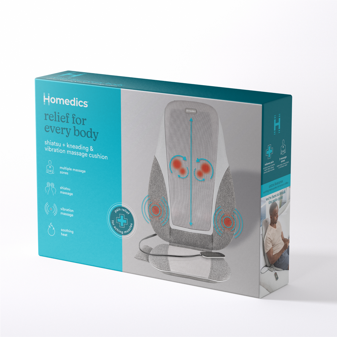 Shiatsu + Kneading & Vibration Massage Cushion with Heat - Homedics Shiatsu + Kneading & Vibration Massage Cushion with Heat - Homedics