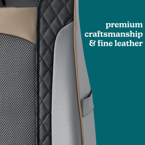 premium craftsmanship & fine leather of Homedics Shiatsu Elite II Massage Cushion with Soothing Heat