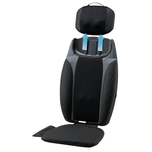 Angled view of the Homedics 2-in-1 Shiatsu Massage Cushion and Cordless Body Massager with separated body massager