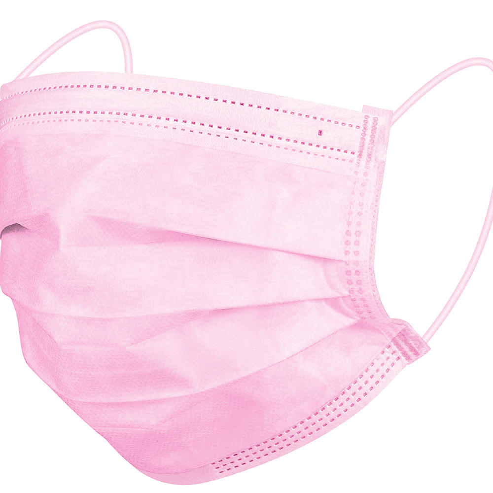 Front view of the Homedics Small Size Pink Ear-Loop Face Mask
