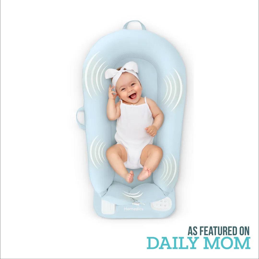 Blue | Homedics® 3-in-1 Calming Cushion in Blue color, featuring 3-in-1 functionality with soothing sounds which will make baby happy and comfortable.
