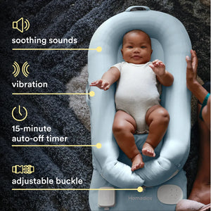 Blue | Homedics® 3-in-1 Calming Cushion in Blue color, highlighting its breathable design for safety.