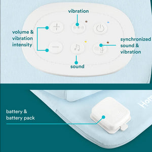 Blue | Homedics® 3-in-1 Calming Cushion in Blue color, featuring soothing sounds and calming vibrations.