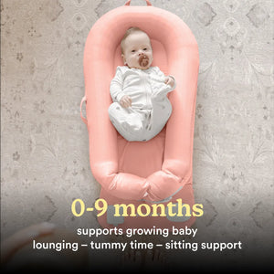 Coral | Homedics® 3-in-1 Calming Cushion in Coral, suitable for use from 0 to 9 months.