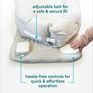 Grey | Homedics® 3-in-1 Calming Cushion in Grey color, highlighting its breathable design for safety.