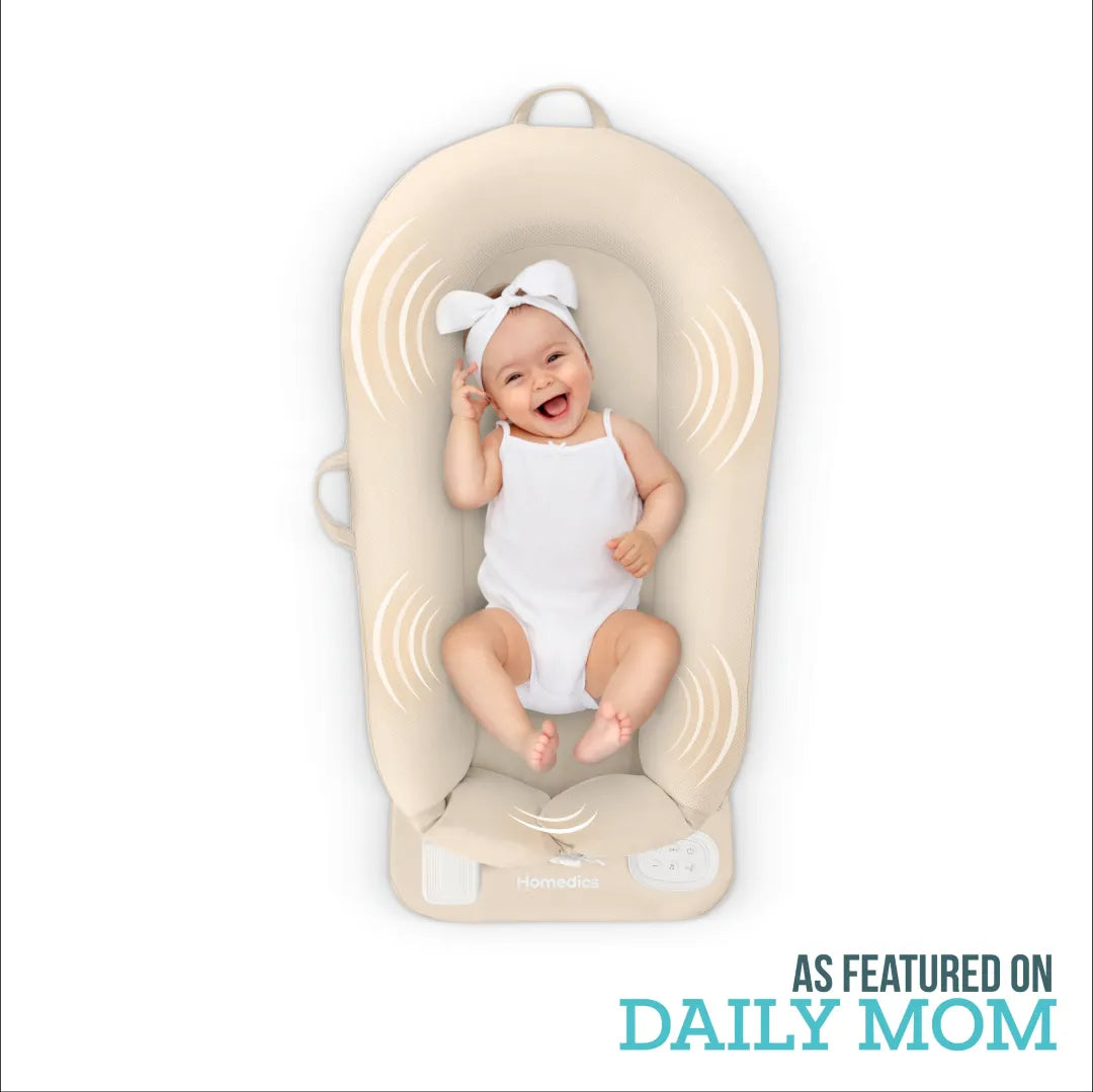 Beige | Homedics® 3-in-1 Calming Cushion in Beige color, featuring 3-in-1 functionality with soothing sounds which will make baby happy and comfortable.