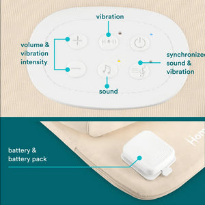Beige | Homedics® 3-in-1 Calming Cushion in Beige color, featuring soothing sounds and calming vibrations.