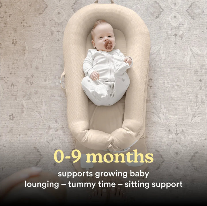 Beige | Homedics® 3-in-1 Calming Cushion in Beige, suitable for use from 0 to 9 months.