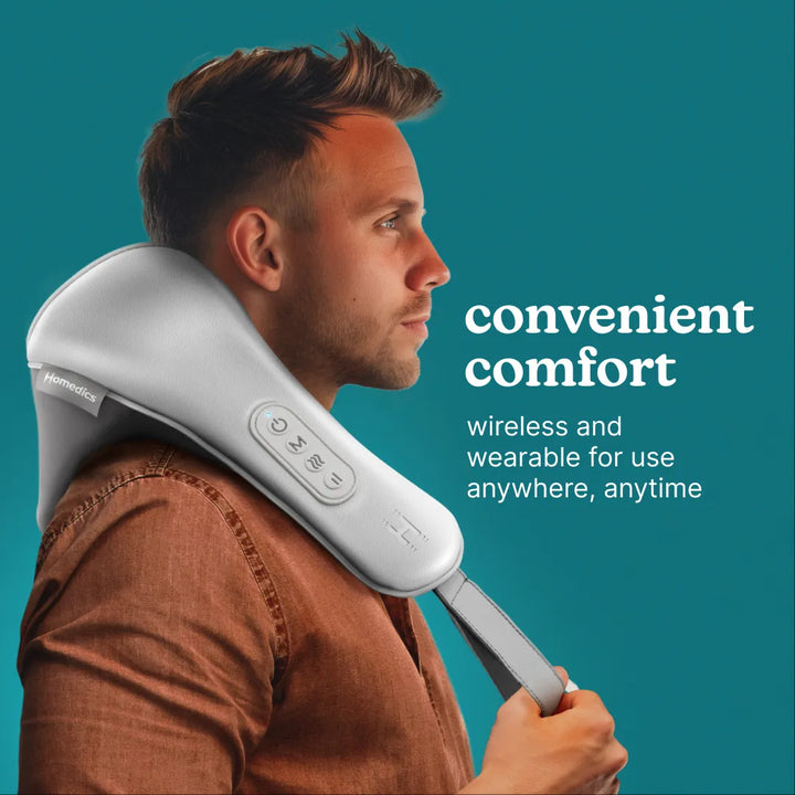 Homedics Deep Kneading Neck & Shoulder Massager with Heat provides convenient comfort