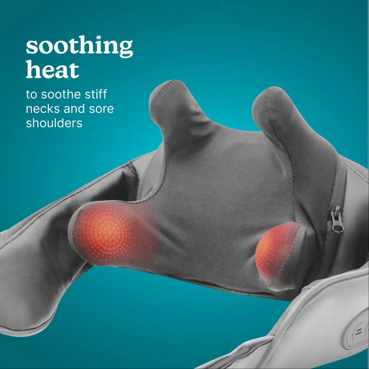 Homedics Deep Kneading Neck & Shoulder Massager with Heat helps soothe stiff necks and sore shoulders