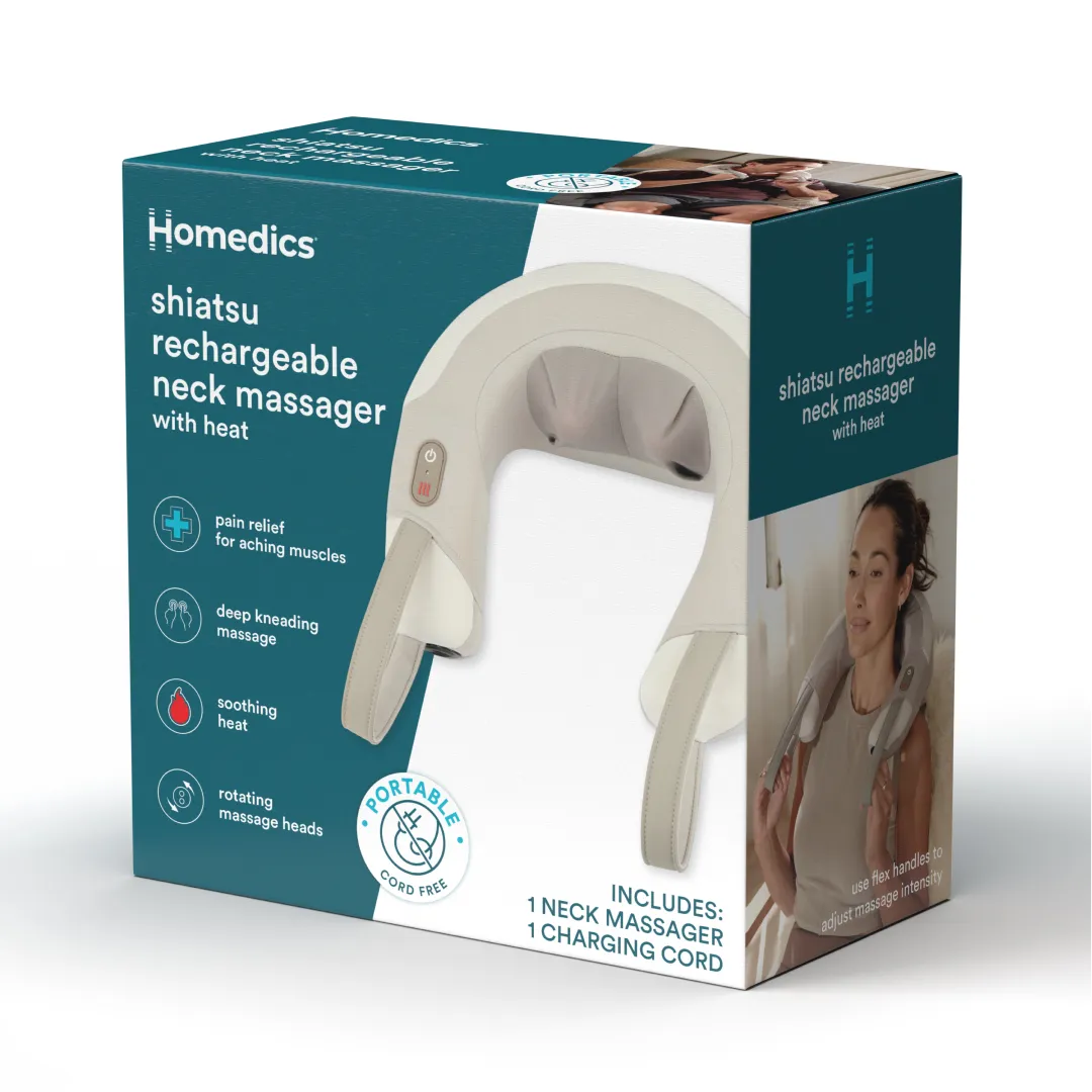 Shiatsu Rechargeable Neck Massager with Heat Homedics Shiatsu Rechargeable Neck Massager with Heat Homedics