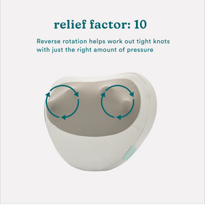 Top-down view of the Homedics Total Recline Neck Massager with relief factor: 10