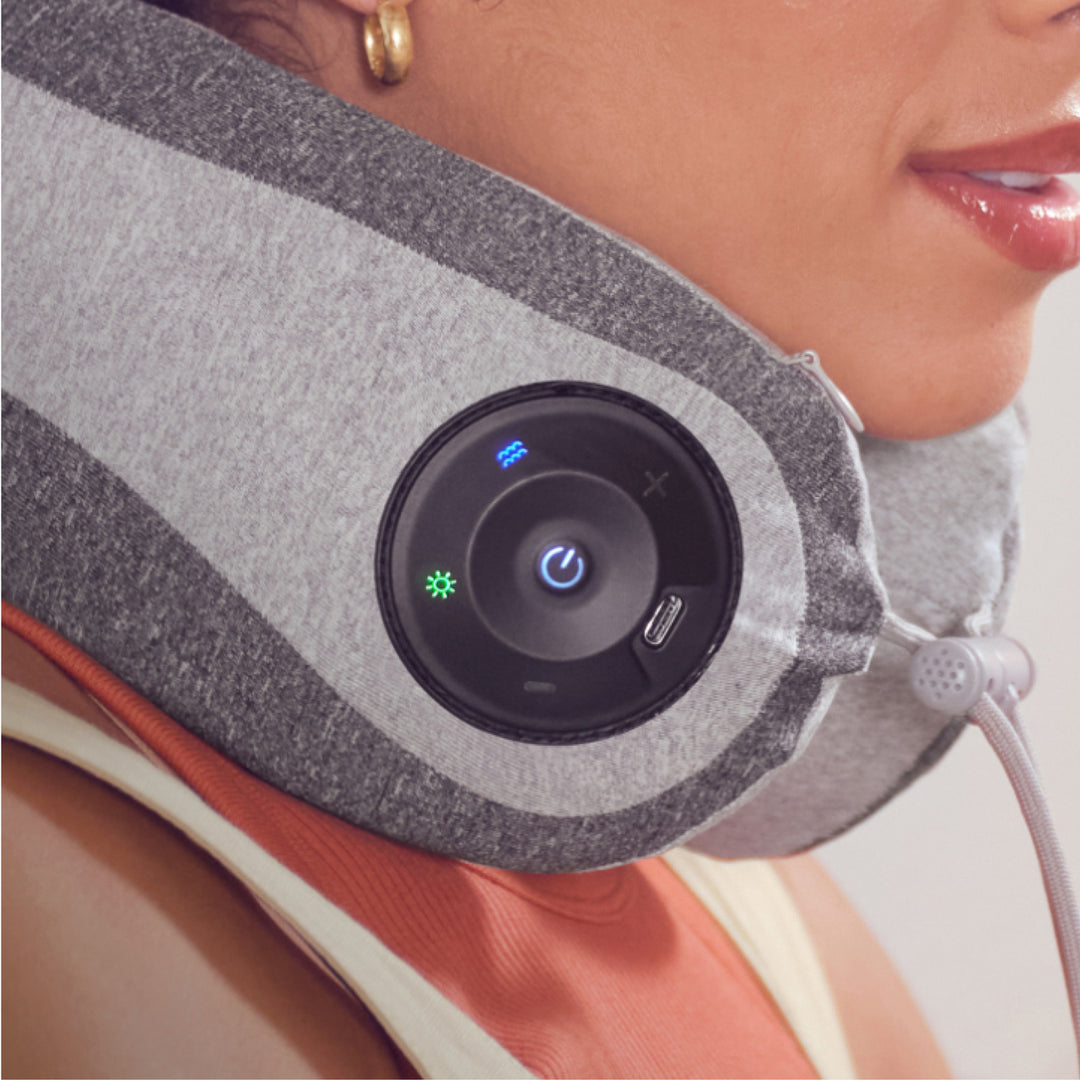 Image shows Homedics® Deep Rhythmic Neck Massager applied to neck