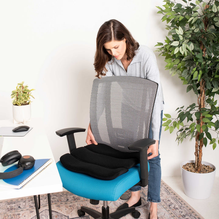 Black|Contoured Seat Cushion - Lifestyle with model