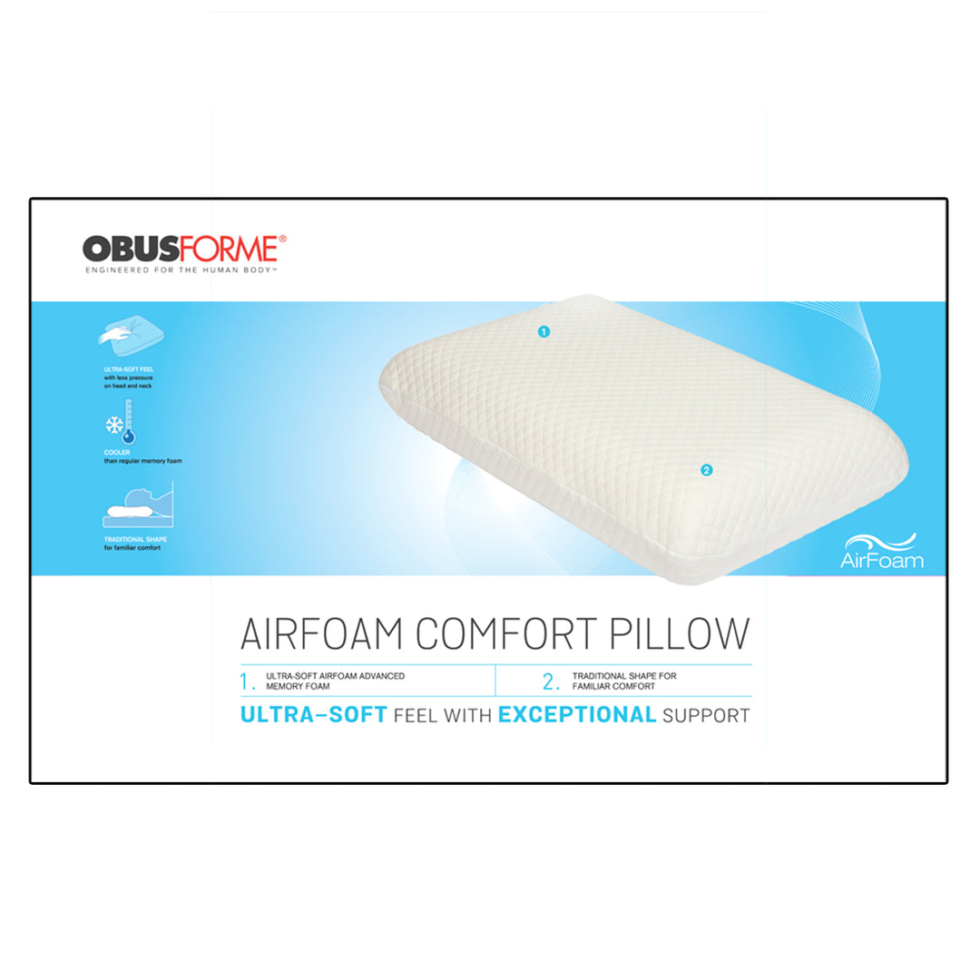 Airfoam Comfort Memory Foam Pillow - Package  - ObusForme