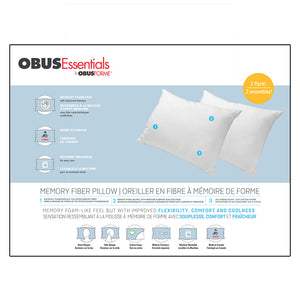 ObusEssentials Fiber Filled Pillow - 2 Pack