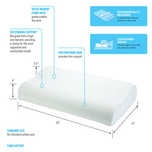 Standard Cervical Pillow with Memory Foam - Main - ObusForme