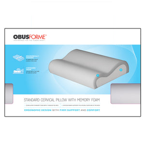 Standard Cervical Pillow with Memory Foam - Package - ObusForme