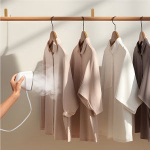 White | Homedics® PerfectSteam 2-in-1 Garment Steamer & Iron used for steam on clothes