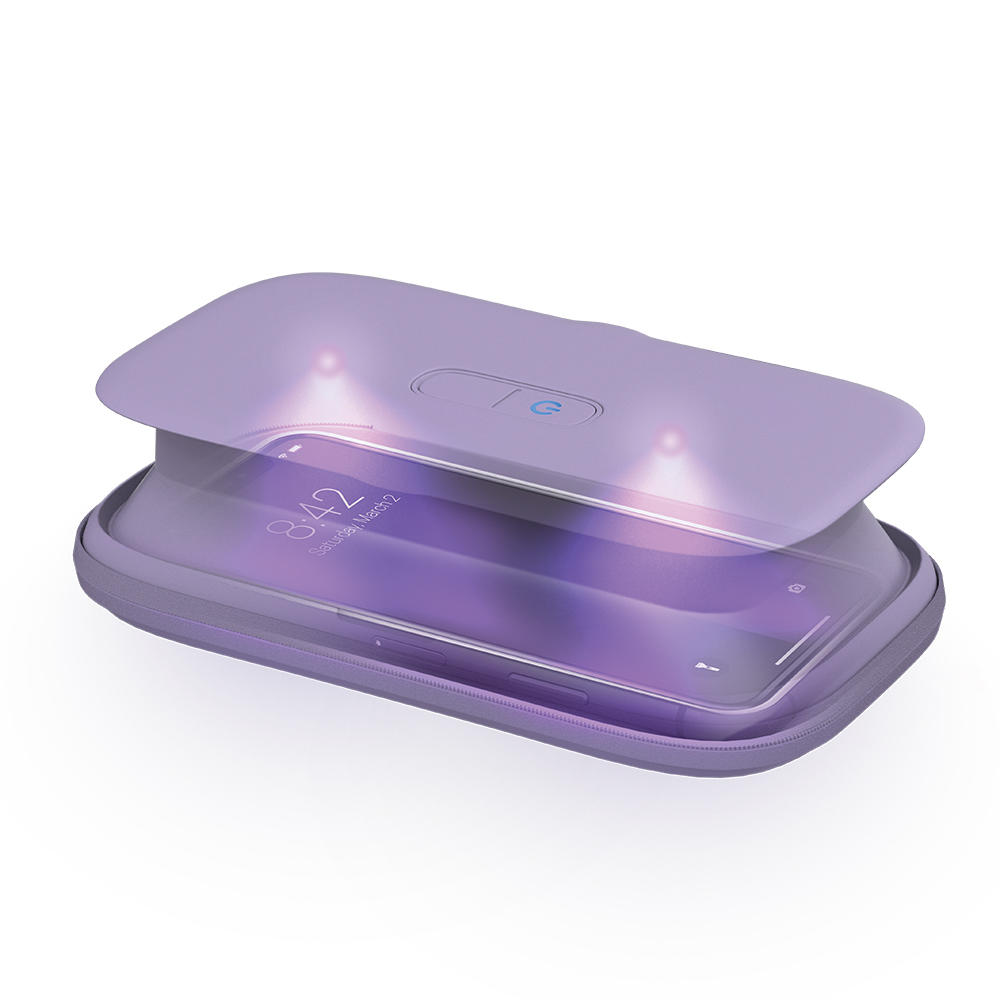 Purple | Top-down view of the purple Homedics UV CLEAN Portable Phone Sanitizer