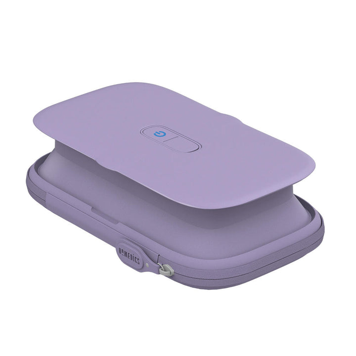 Purple | Angled view of the purple Homedics UV CLEAN Portable Phone Sanitizer