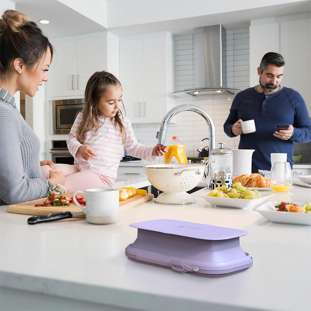 Purple | Purple Homedics UV CLEAN Portable Phone Sanitizer on kitchen countertop table