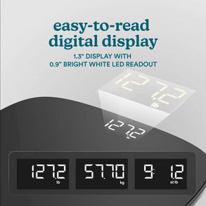 Black | easy-to-read digital display
1.3