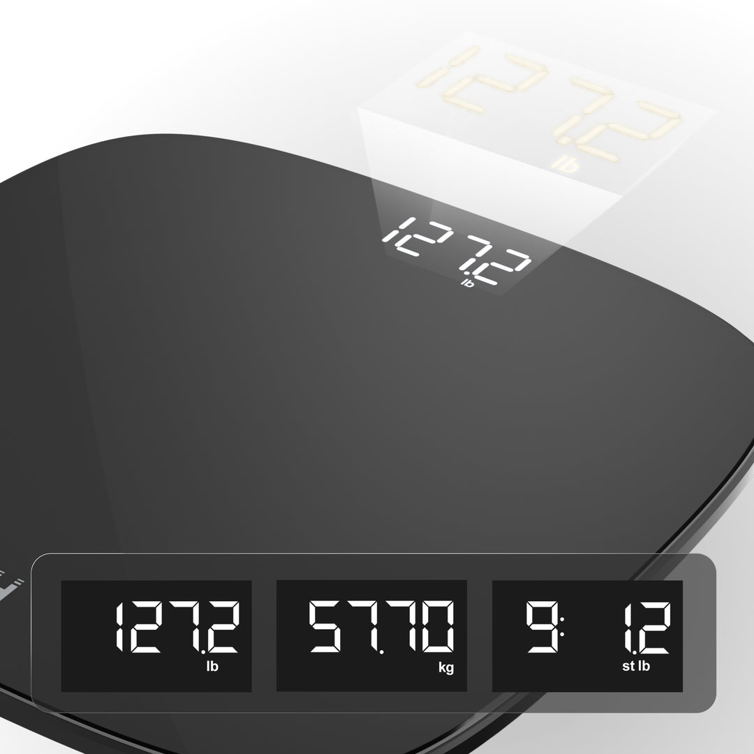 Black | easy-to-read digital display
1.3" DISPLAY WITH
0.9" BRIGHT WHITE LED READOUT